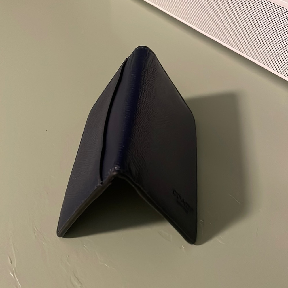 Mens Coach card holder bifold in navy blue